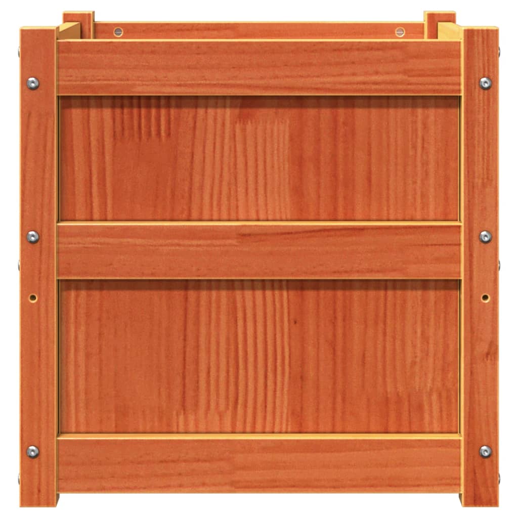 plantekasse 50x50x50 cm massivt fyrretræ gyldenbrun