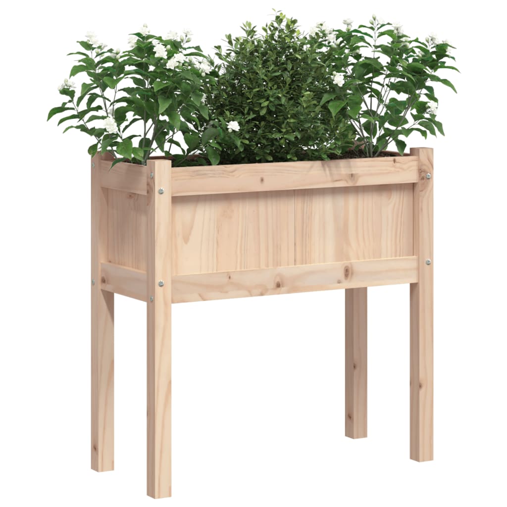 plantekasse med ben 70x31x70 cm massivt fyrretræ