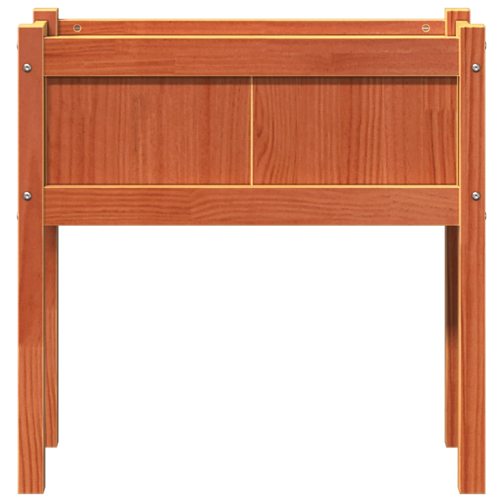 plantekasse med ben 70x31x70 cm massivt fyrretræ gyldenbrun