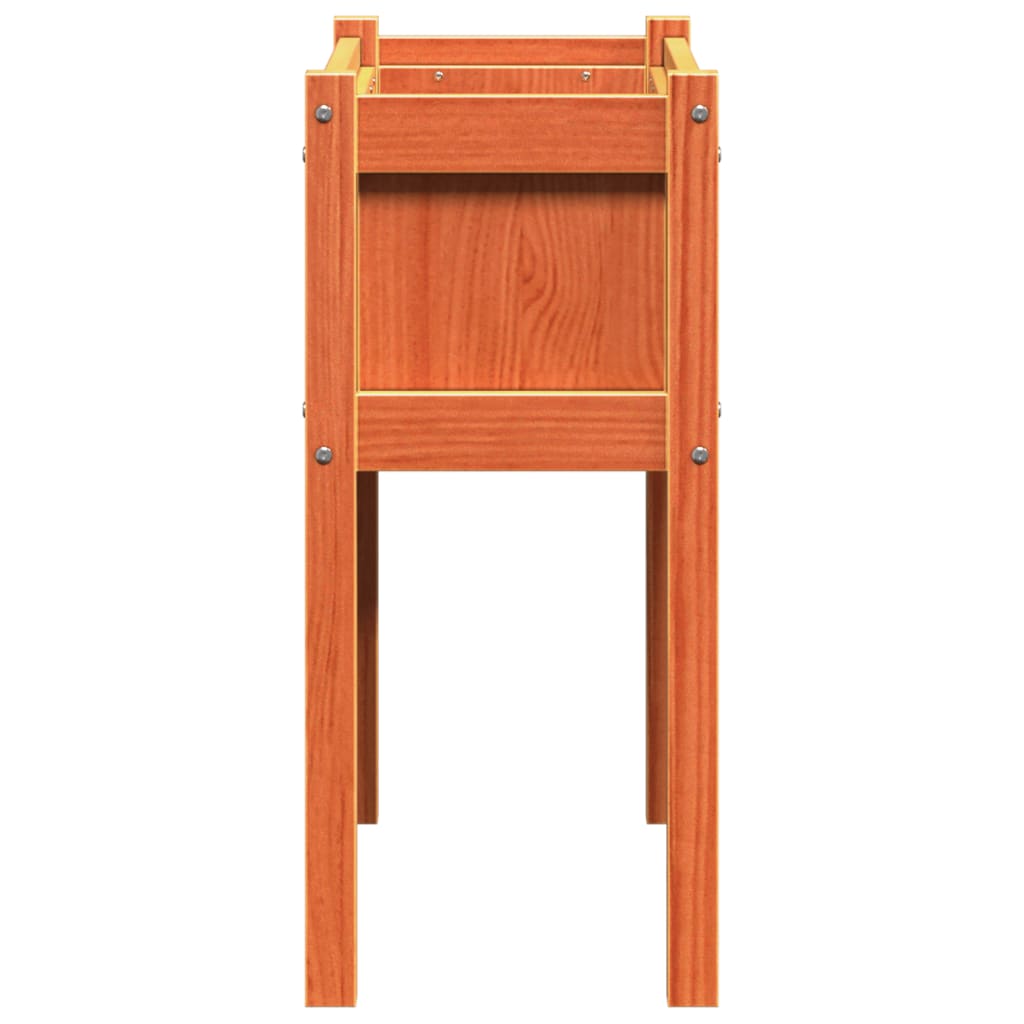 plantekasse med ben 70x31x70 cm massivt fyrretræ gyldenbrun