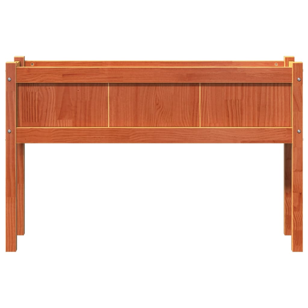 plantekasse med ben 110x31x70 cm massivt fyrretræ gyldenbrun