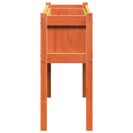 plantekasse med ben 110x31x70 cm massivt fyrretræ gyldenbrun
