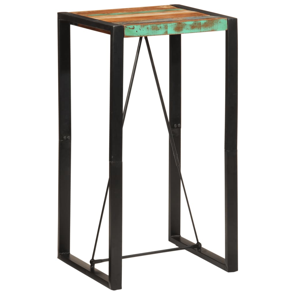 Barbord 60 × 55 × 110 cm i massivt genbrugstræ - industrielt højbord
