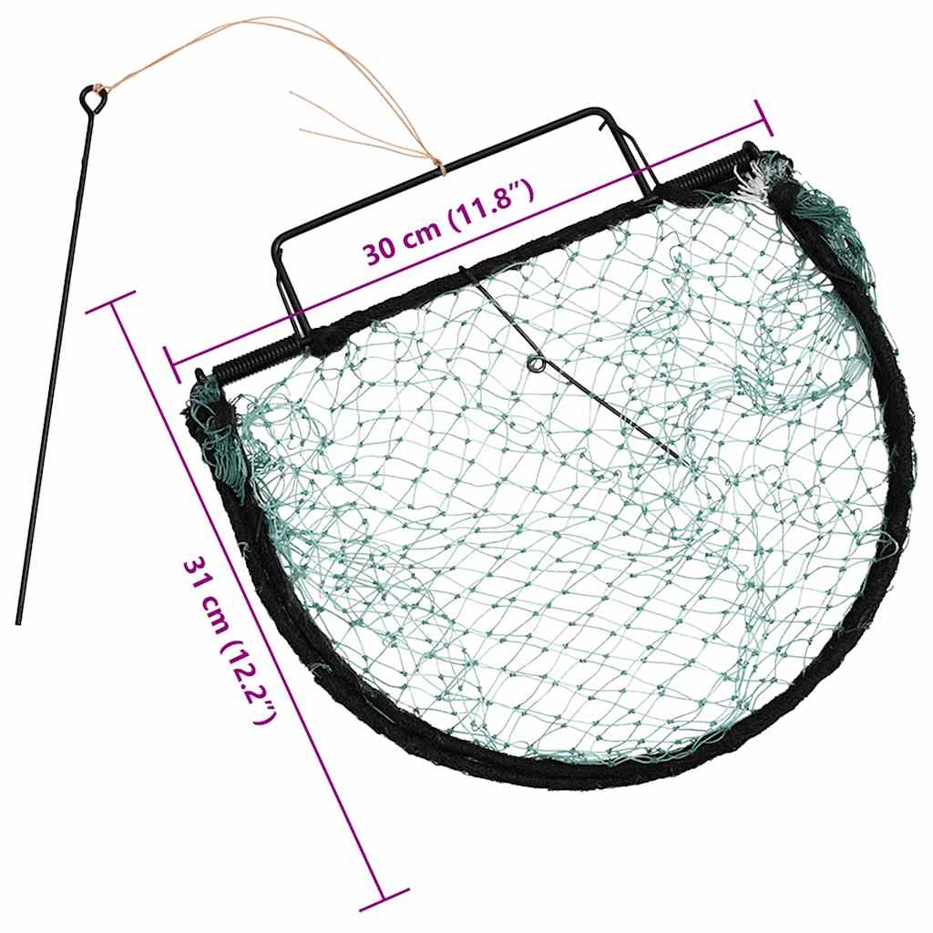 fuglenet 30 cm stål grøn