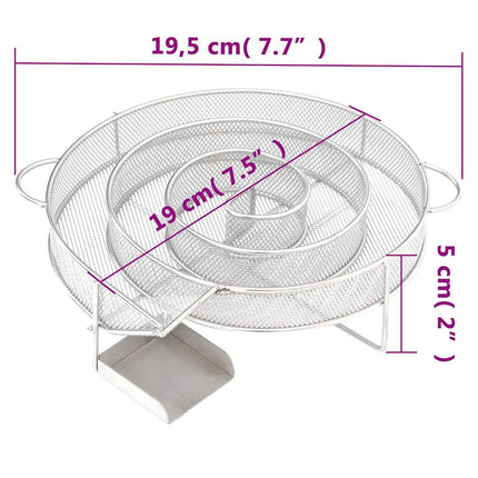 koldrøgsgenerator rund 19,5 cm rustfrit stål