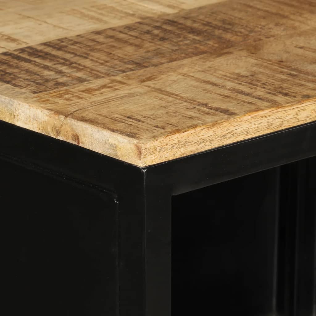 badeværelsesskab 40x27x90 cm jern og massivt mangotræ