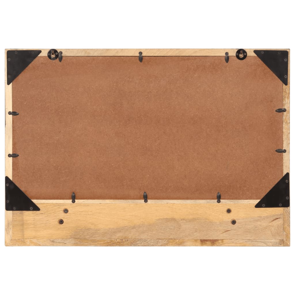 spejl med hylde 80x8x55 cm glas og massivt mangotræ