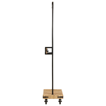 tøjstativ med hjul 90x35x190 cm massivt mangotræ og jern