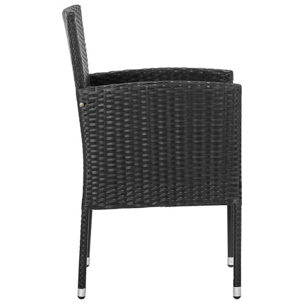 spisebordssæt til haven 5 dele polyrattan og stål sort