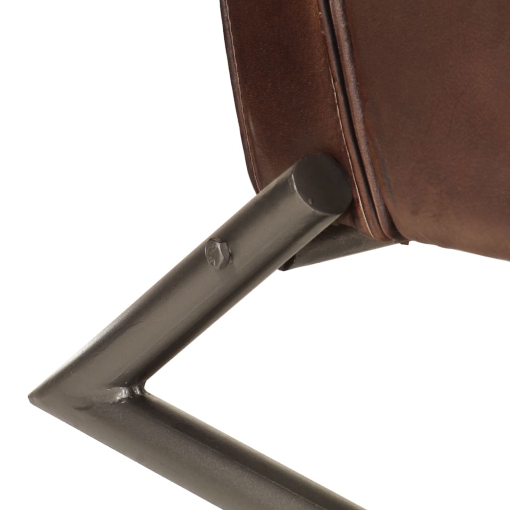 lænestol ægte læder brun