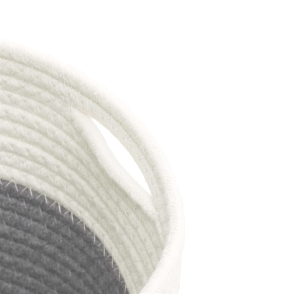 opbevaringskurve 2 stk. Ø24x18 cm bomuld grå og hvid