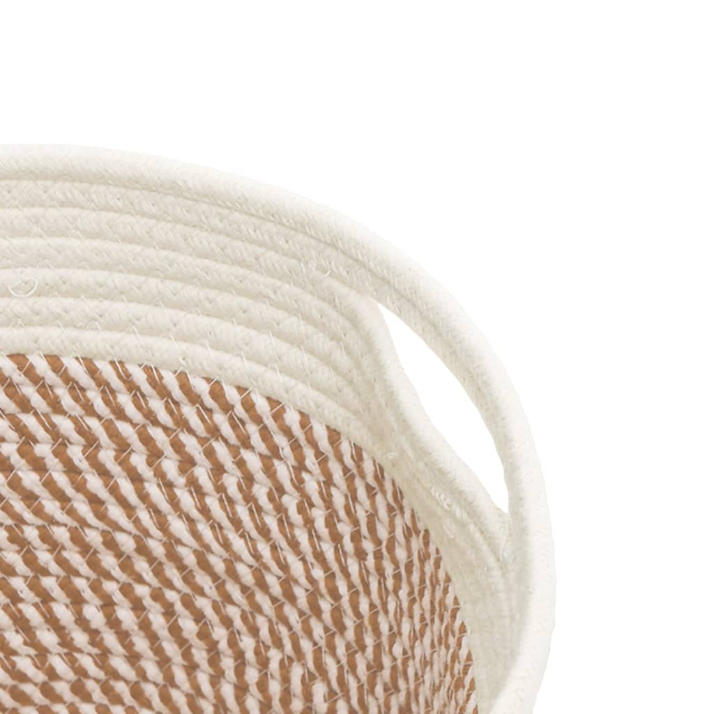 opbevaringskurve 2 stk. Ø24x18 cm bomuld brun og hvid