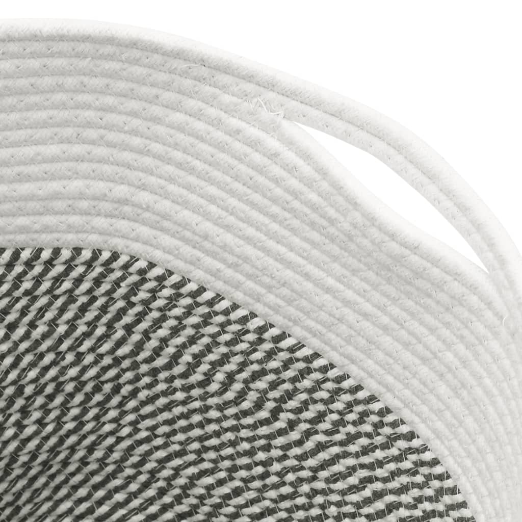 opbevaringskurv Ø40x35 cm bomuld grå og hvid
