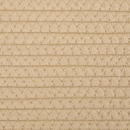 vasketøjskurv Ø60x36 cm bomuld beige og hvid