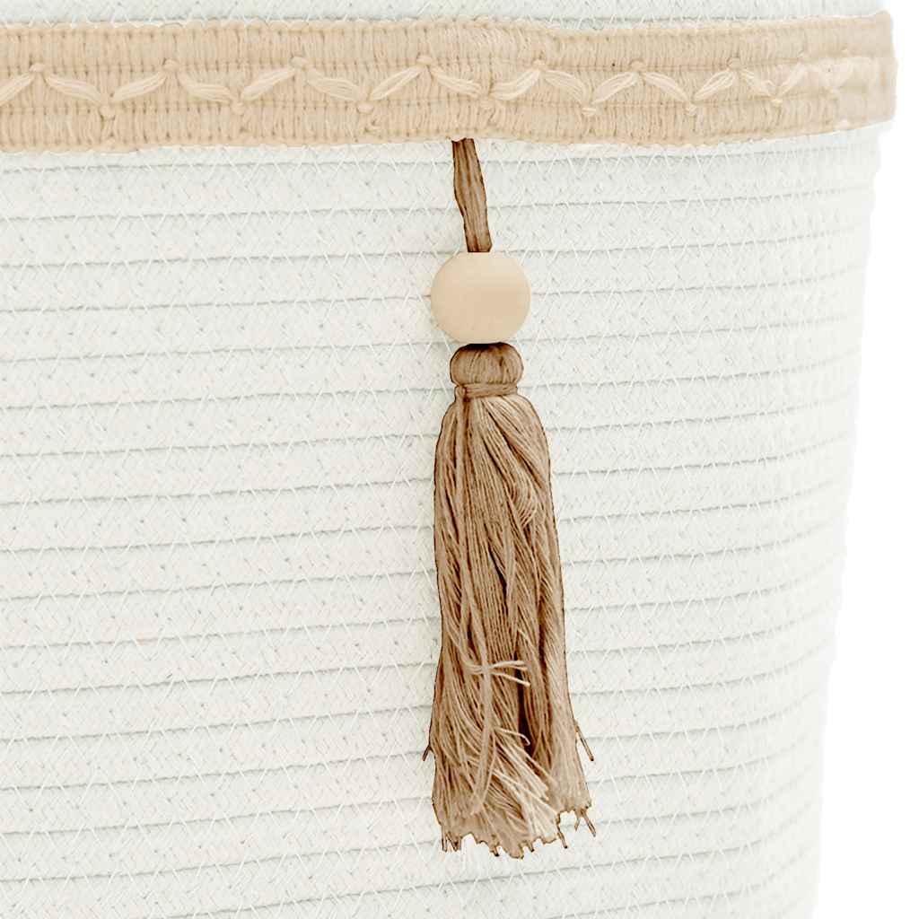 opbevaringskurv Ø38x36 cm bomuld hvid