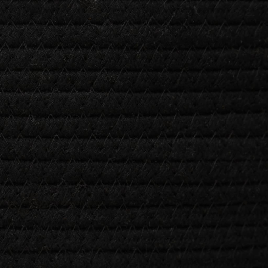 opbevaringskurv med låg Ø37x50 bomuld sort og beige