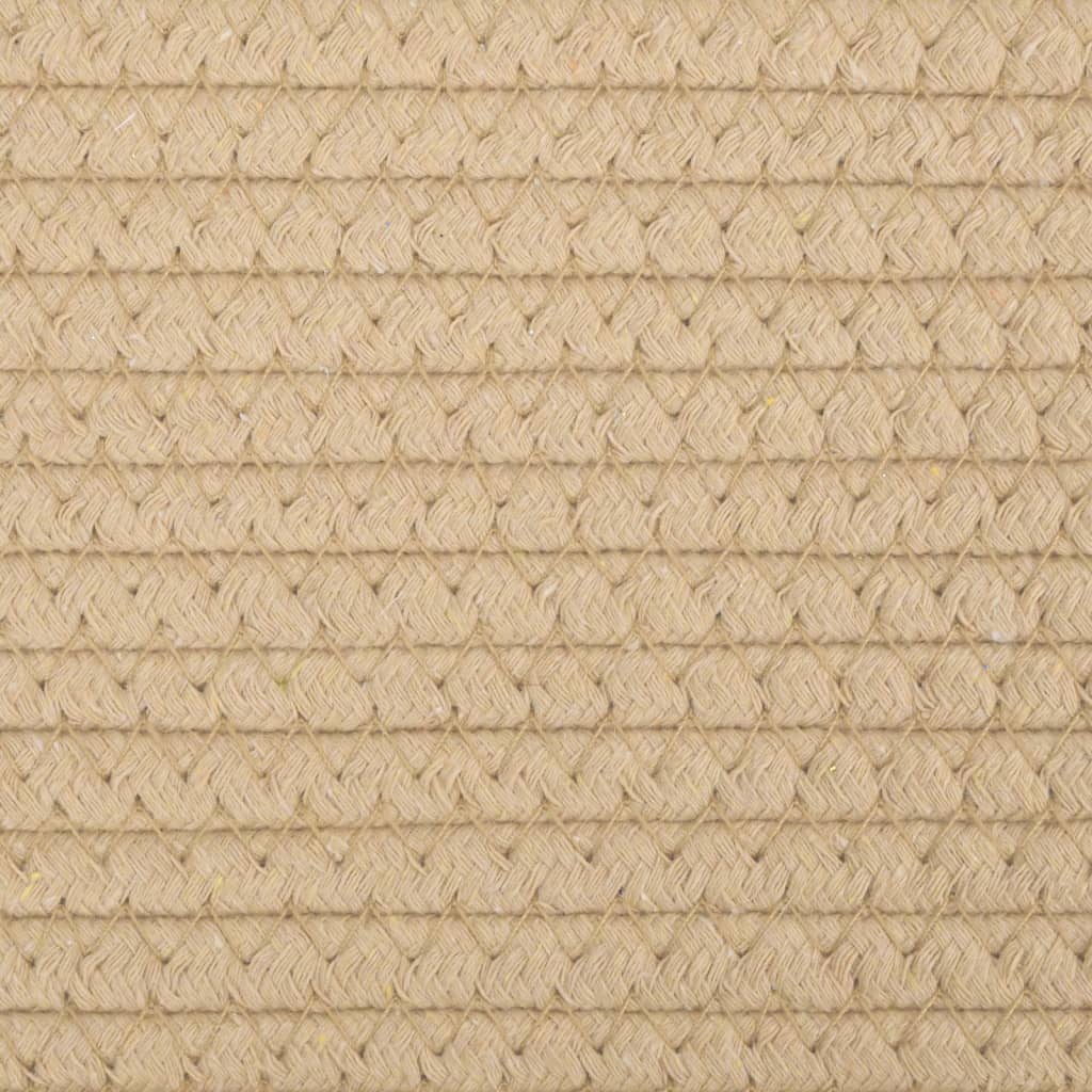 opbevaringskurv Ø38x46 cm bomuld beige og hvid