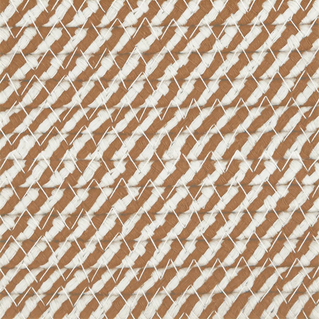 opbevaringskurv Ø51x33 cm bomuld brun og hvid