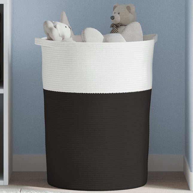 opbevaringskurv Ø49x65 cm bomuld sort og hvid