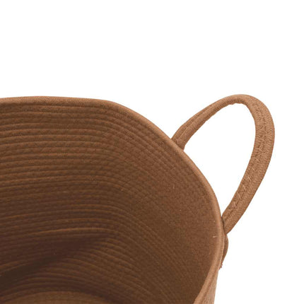 opbevaringskurv Ø40x35 cm bomuld brun