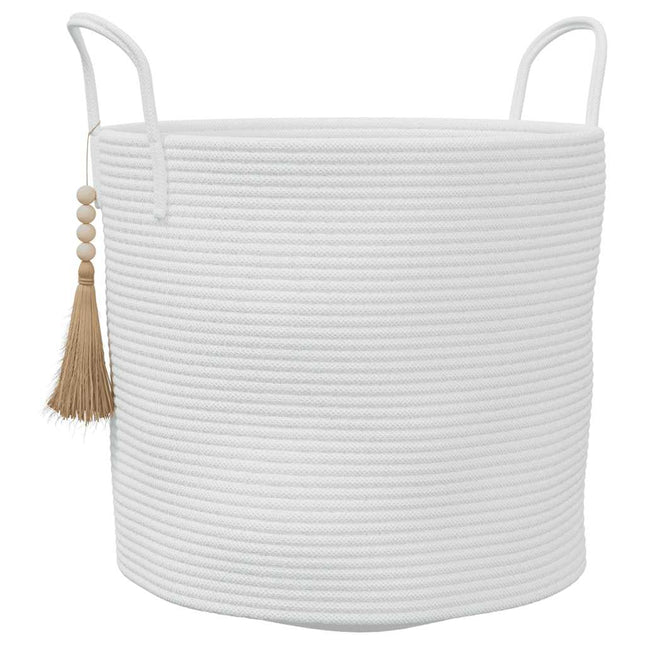 opbevaringskurv Ø40x35 cm bomuld hvid