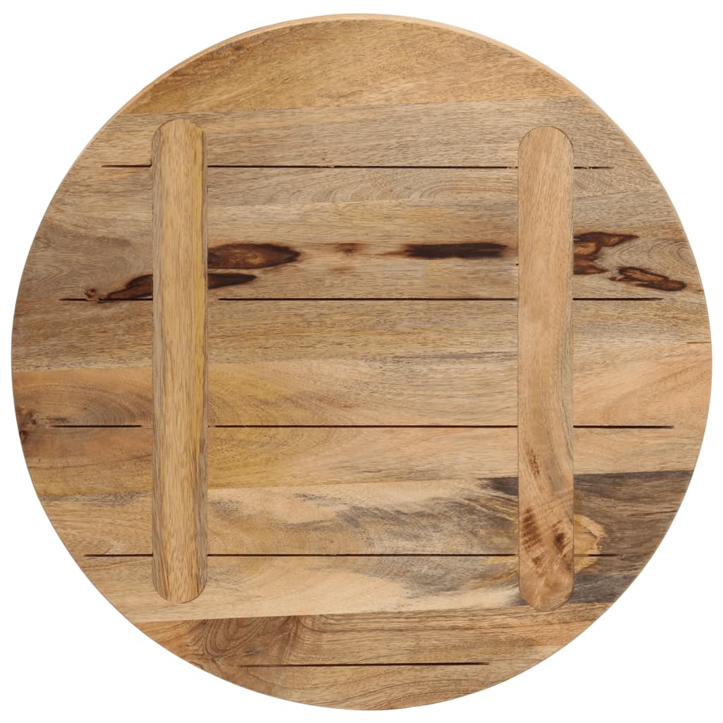 bordplade Ø60x1,5 cm rund massivt ru mangotræ