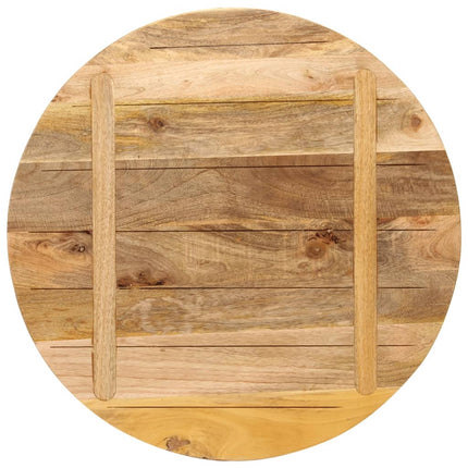 bordplade Ø70x3,8 cm rund massivt ru mangotræ