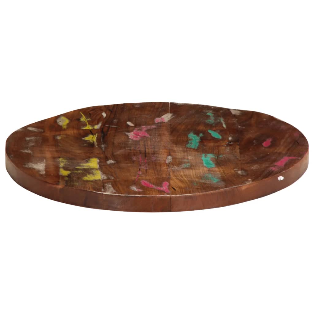 bordplade Ø40x3,8 cm rund massivt genbrugstræ
