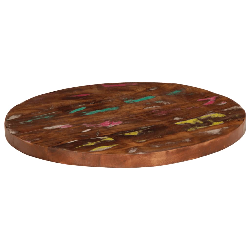 bordplade Ø50x3,8 cm rund massivt genbrugstræ