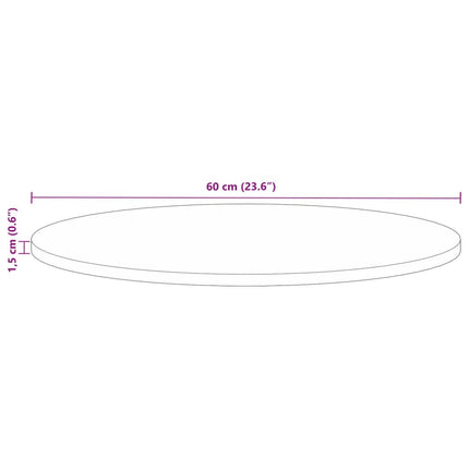 bordplade Ø60x1,5 cm rund massivt genbrugstræ
