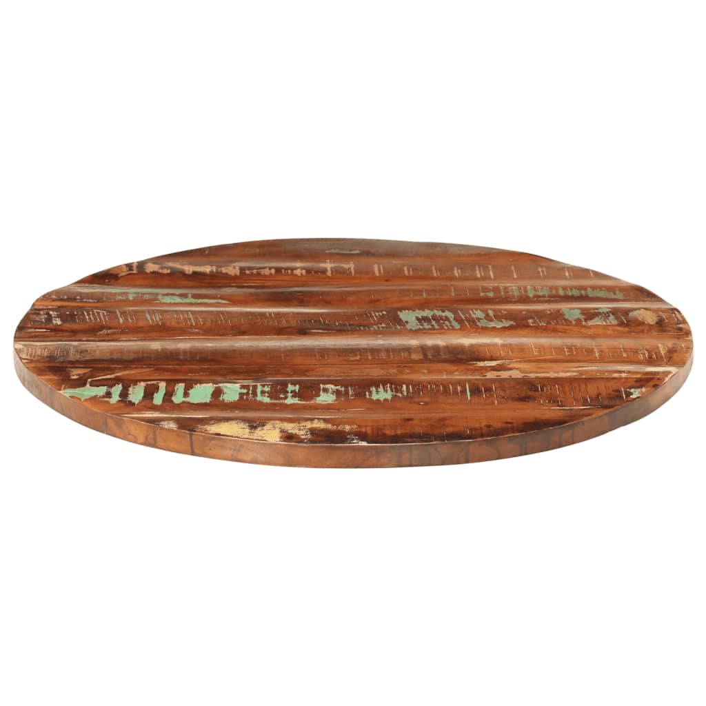 bordplade Ø90x3,8 cm rund massivt genbrugstræ