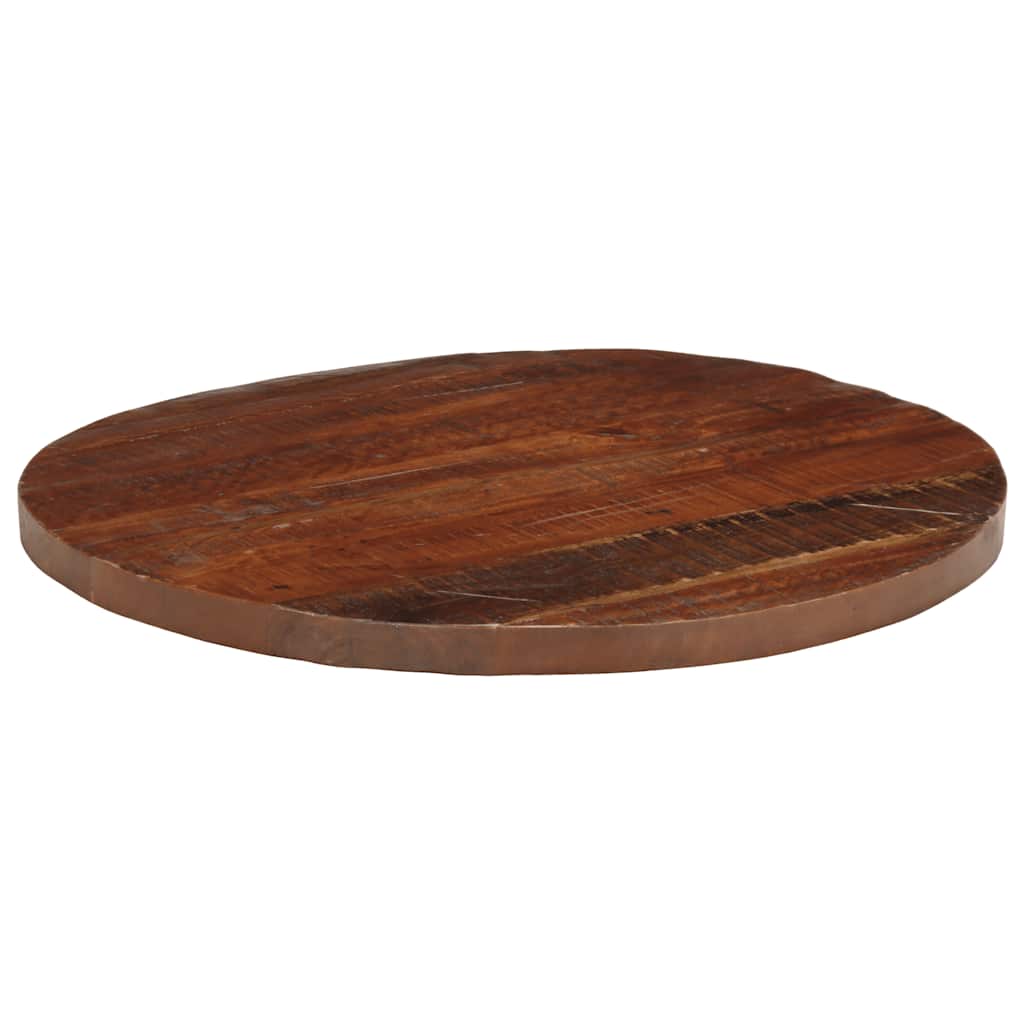bordplade Ø90x3,8 cm rund massivt genbrugstræ