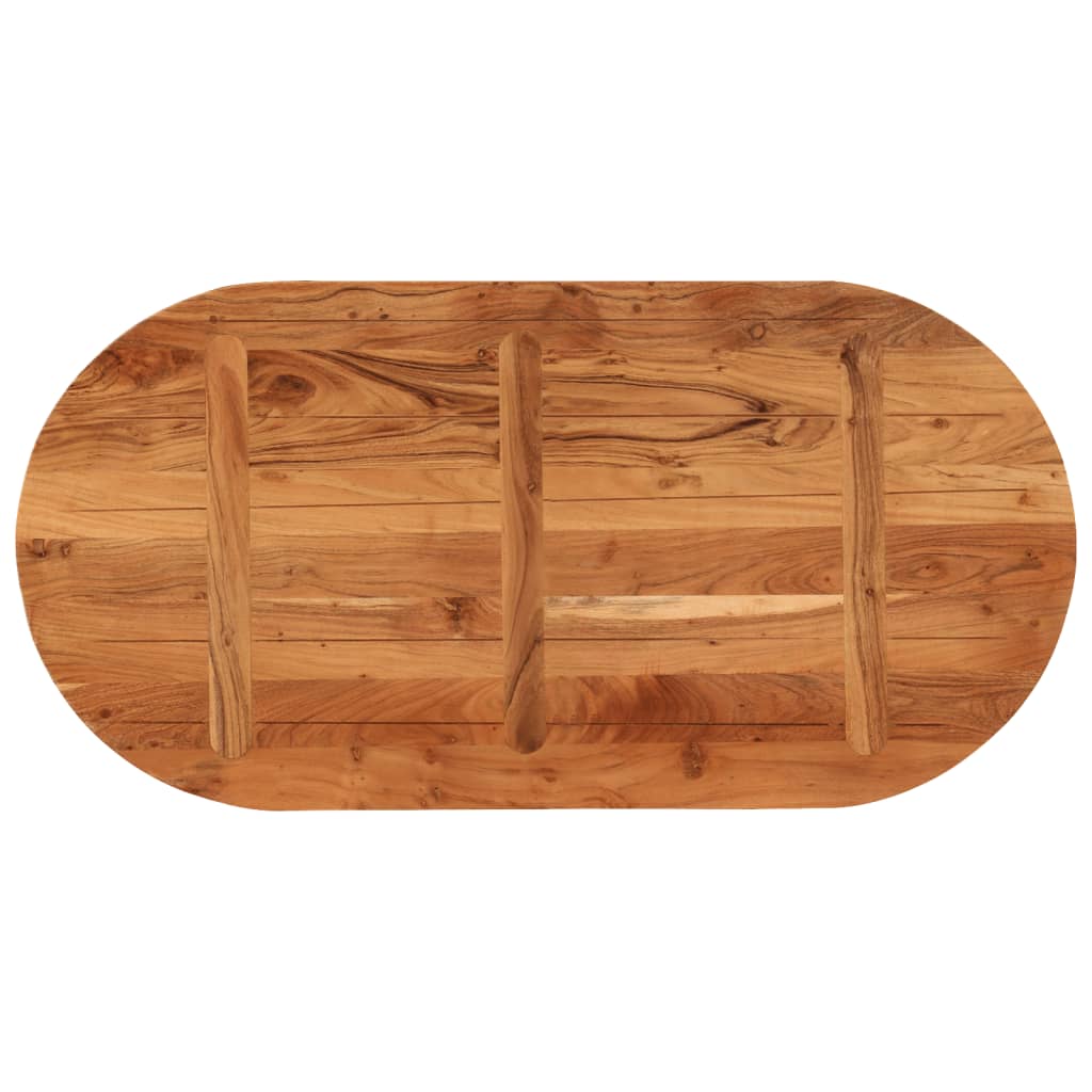 bordplade 120x60x3,8 cm oval massivt akacietræ