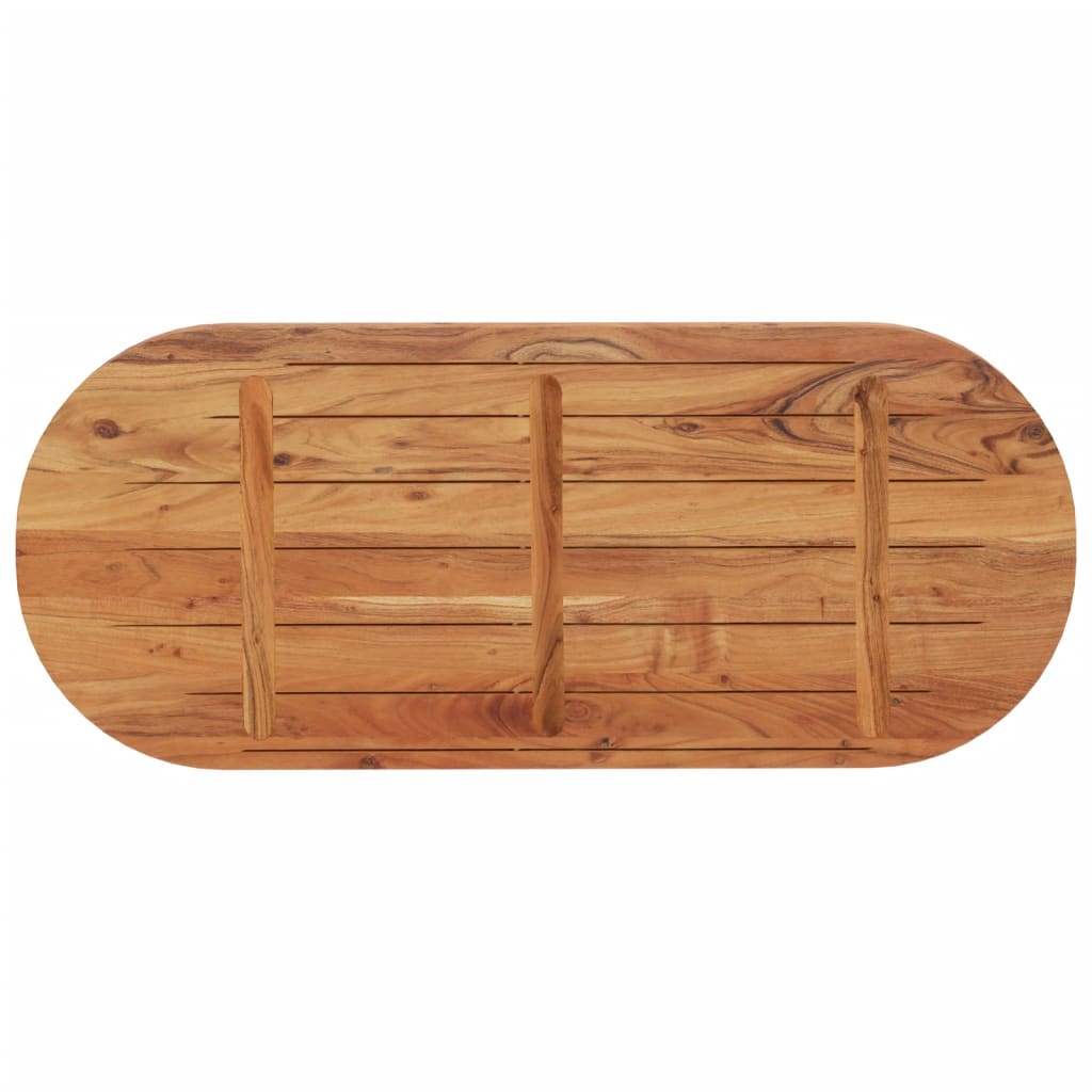 bordplade 140x60x3,8 cm oval massivt akacietræ