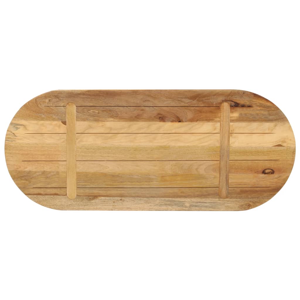 bordplade 80x40x2,5 cm oval massivt ru mangotræ