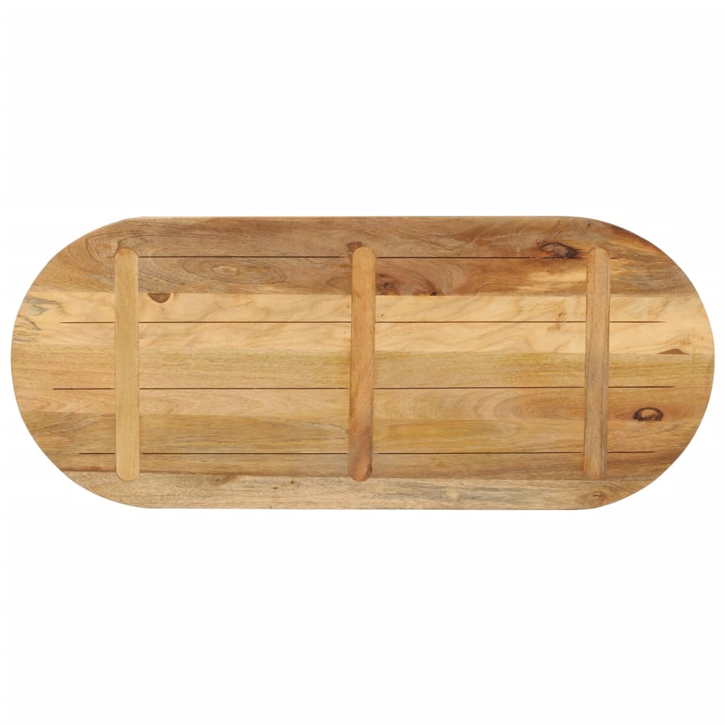 bordplade 120x60x2,5 cm oval massivt ru mangotræ