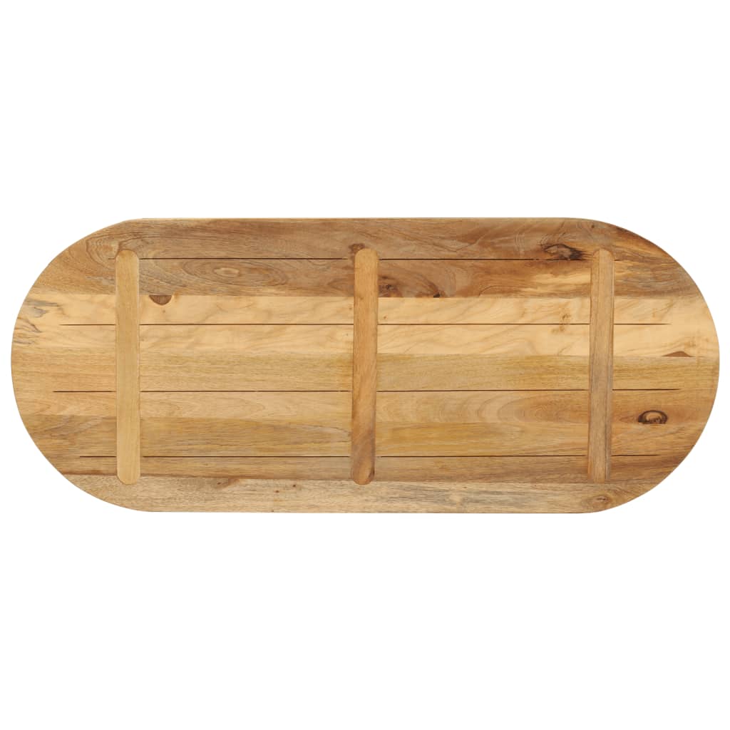 bordplade 90x40x3,8 cm oval massivt ru mangotræ