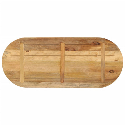 bordplade 100x50x3,8 cm oval massivt ru mangotræ