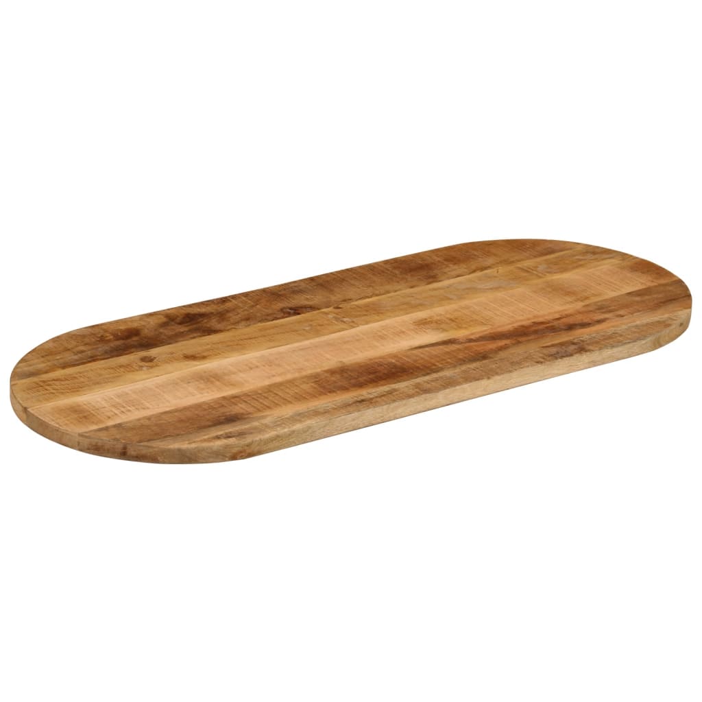 bordplade 110x50x3,8 cm oval massivt ru mangotræ