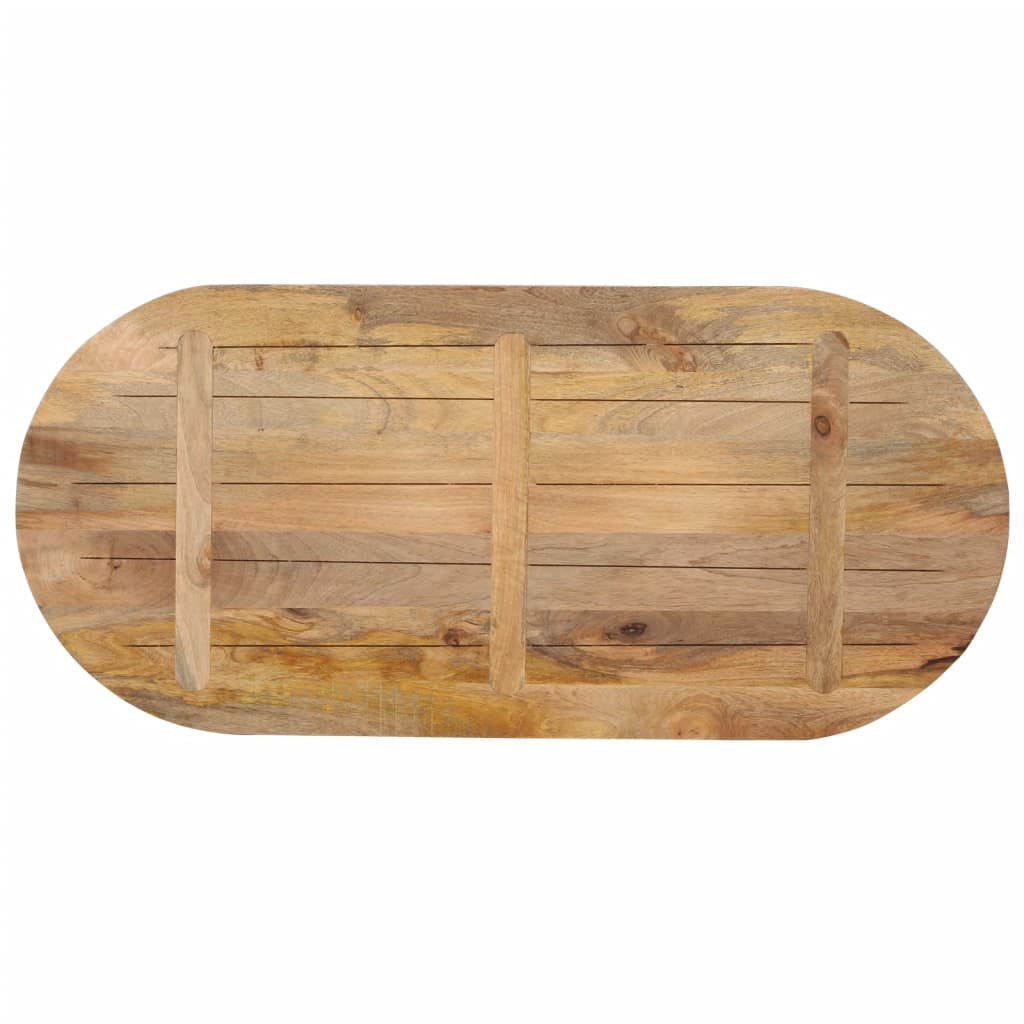 bordplade 100x50x2,5 cm oval massivt mangotræ