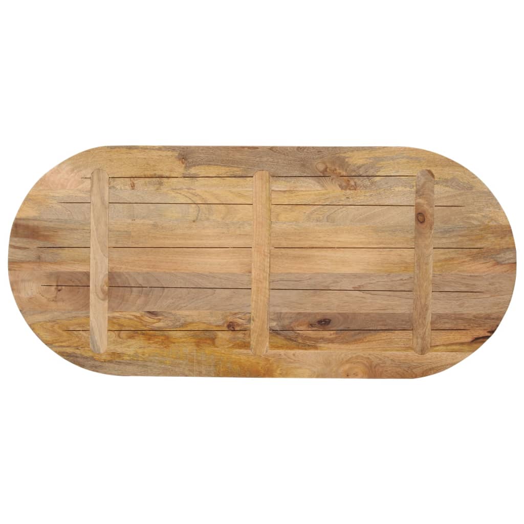 bordplade 120x60x2,5 cm oval massivt mangotræ