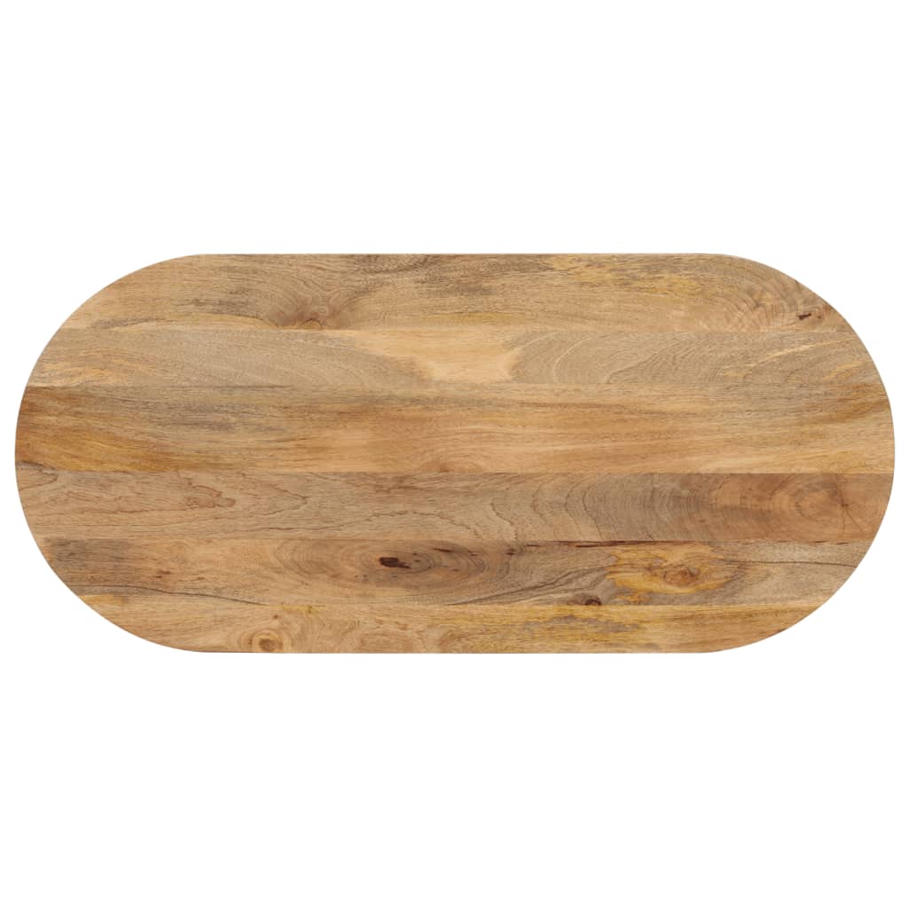 bordplade 100x50x3,8 cm oval massivt mangotr
