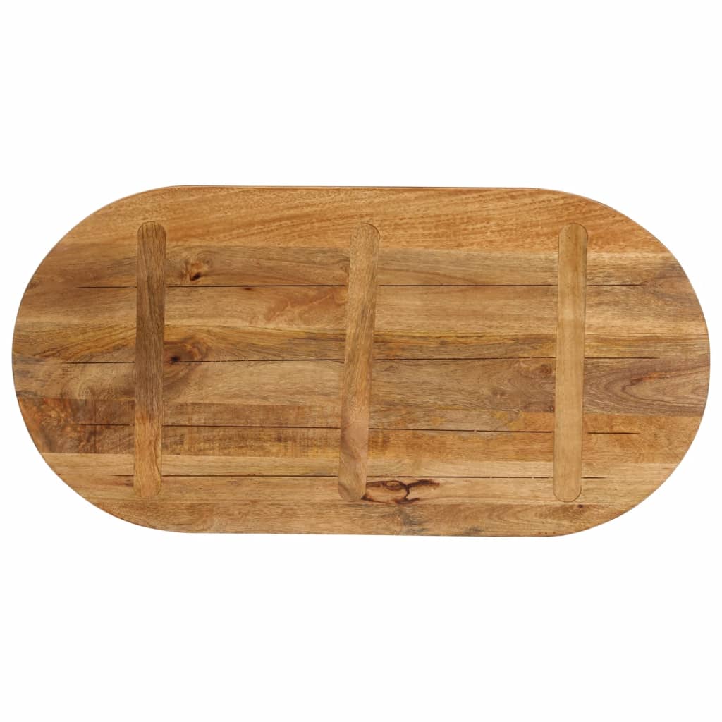 bordplade 140x50x2,5 cm oval massivt mangotræ