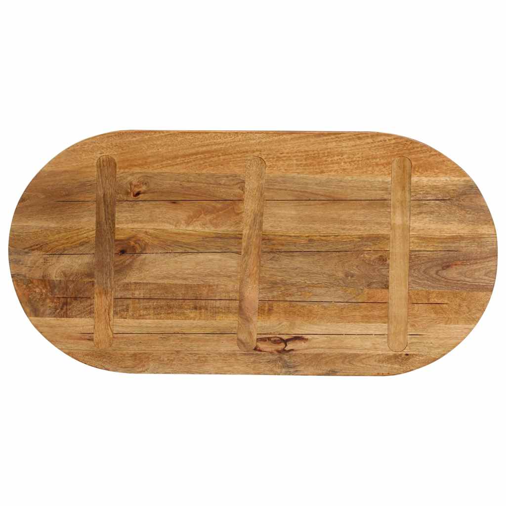 bordplade 140x60x2,5 cm oval massivt mangotræ