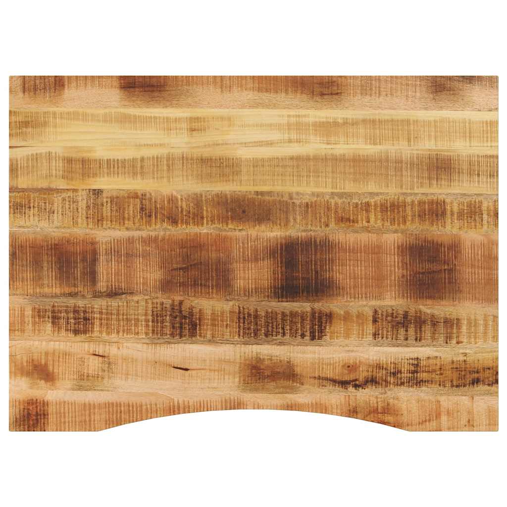 bordplade med kurvet form 110x80x2,5 cm ru massivt mangotræ billede