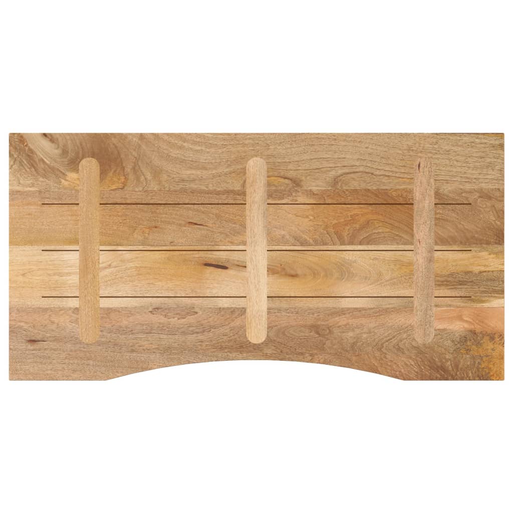 bordplade med kurvet form 110x50x2,5 cm ru massivt mangotræ