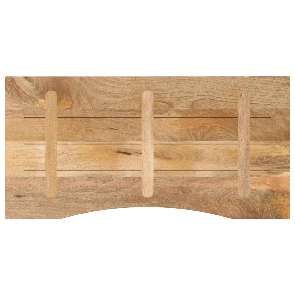 bordplade med kurvet form 120x50x2,5 cm ru massivt mangotræ