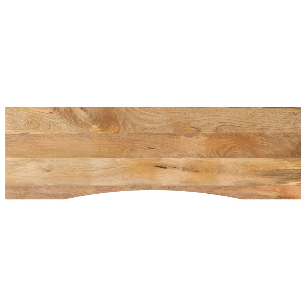bordplade med kurvet form 160x50x2,5 cm ru massivt mangotræ billede