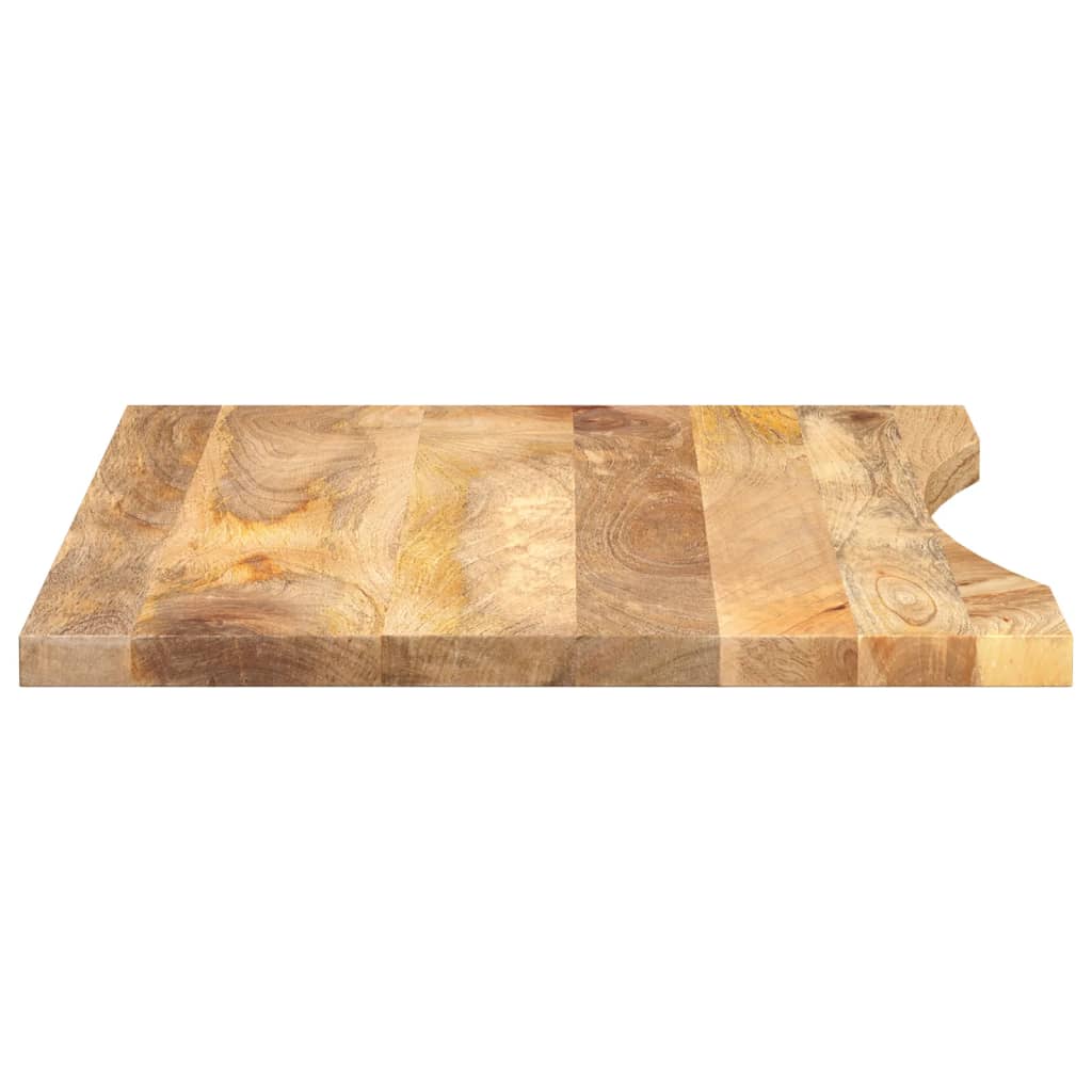 bordplade med kurvet form 80x60x2,5 cm ru massivt mangotræ