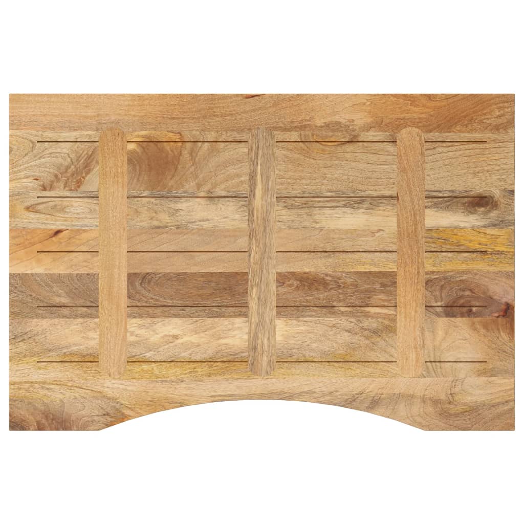 bordplade med kurvet form 80x60x2,5 cm ru massivt mangotræ